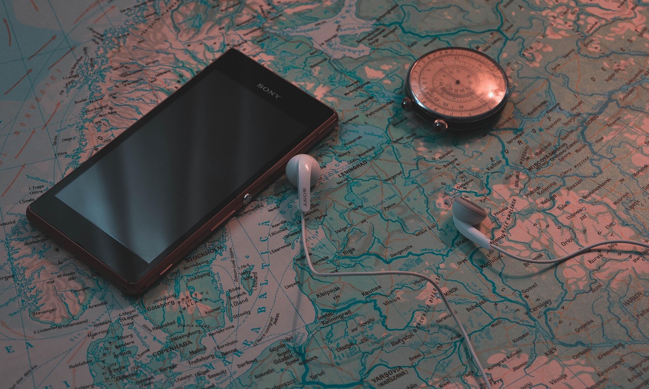 Map displayed on a smartphone