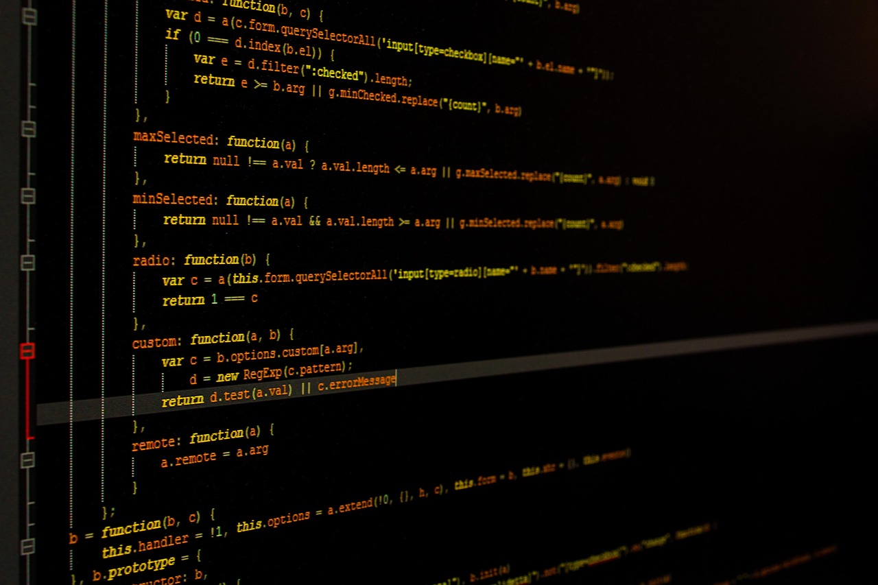 Website code on a screen